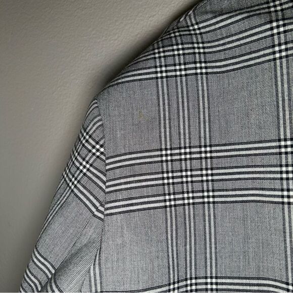 ZARA gray plaid oversized blogger favorite blazer women’s size small - Picture 13 of 15